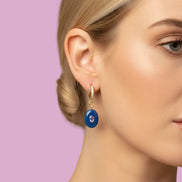 Orecchini  Collezione JAIPUR- agata blu con ametista incastonata