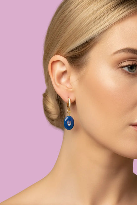 Orecchini  Collezione JAIPUR- agata blu con ametista incastonata