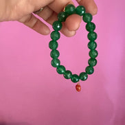 BISETTE - Bracciale con sfere di agata verde cm1 e corallo rosso naturale