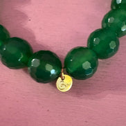 BISETTE - Bracciale con sfere di agata verde cm1 e corallo rosso naturale