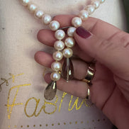 LILY Collana con perle semi-round e gocce di topazio fumé
