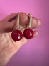 Orecchini giada ruby e argento 925