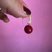 Orecchini giada ruby e argento 925