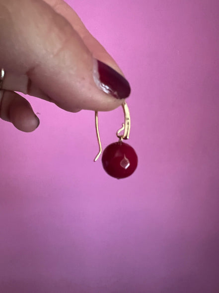 Orecchini giada ruby e argento 925