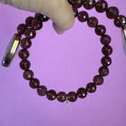 INCANTEVOLE -  Chocker flessibile contrarié  topazio fumé (cm1,2) sfaccettato con terminali ovali lunghi agata