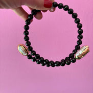 INCANTEVOLE -  Chocker flessibile contrarié  onice con terminali inserti dorati