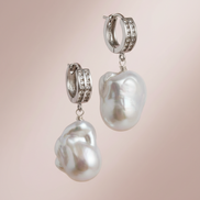 Orecchini  - argento 925 con grandi perle coltivate barocche