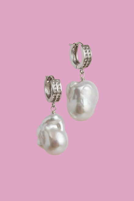 Orecchini  - argento 925 con grandi perle coltivate barocche