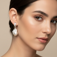 Orecchini  - argento 925 con grandi perle coltivate barocche