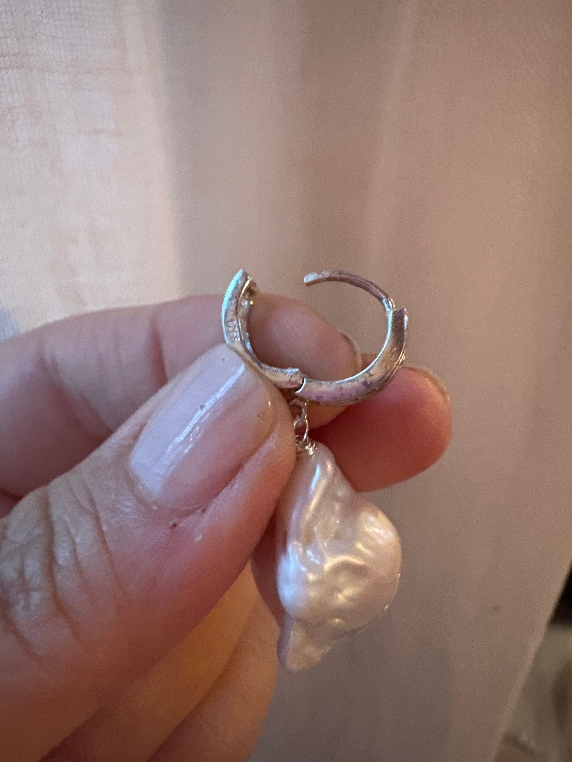 Orecchini  - argento 925 con grandi perle coltivate barocche