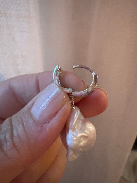 Orecchini  - argento 925 con grandi perle coltivate barocche