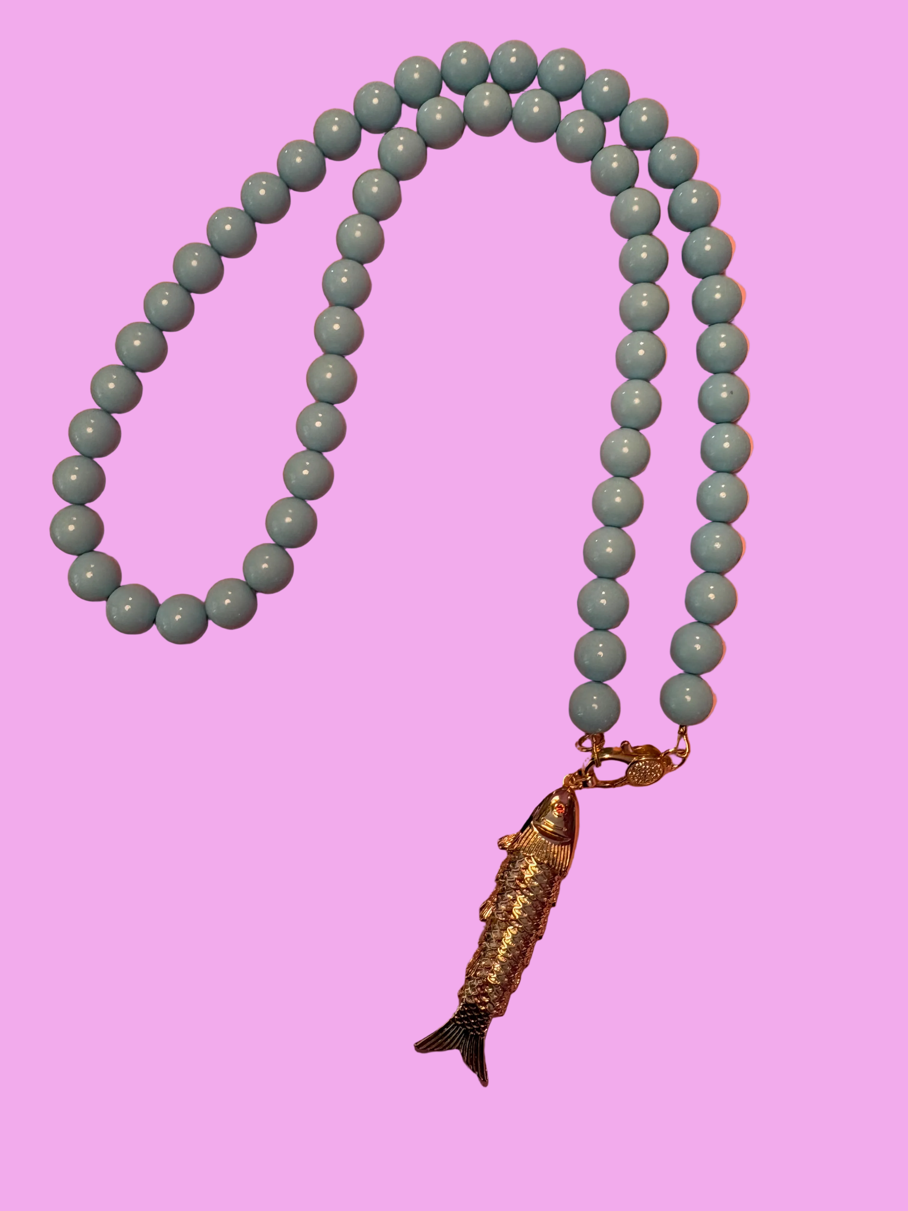 Collana OCEANO - Turchese  mm 10 - chiusura gioiello argento 925 - cm 60 (Copia)