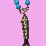 Collana OCEANO - Turchese  mm 10 - chiusura gioiello argento 925 - cm 60 (Copia)