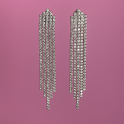 Orecchini TAKI - argento 925 rodio con pavézirconi
