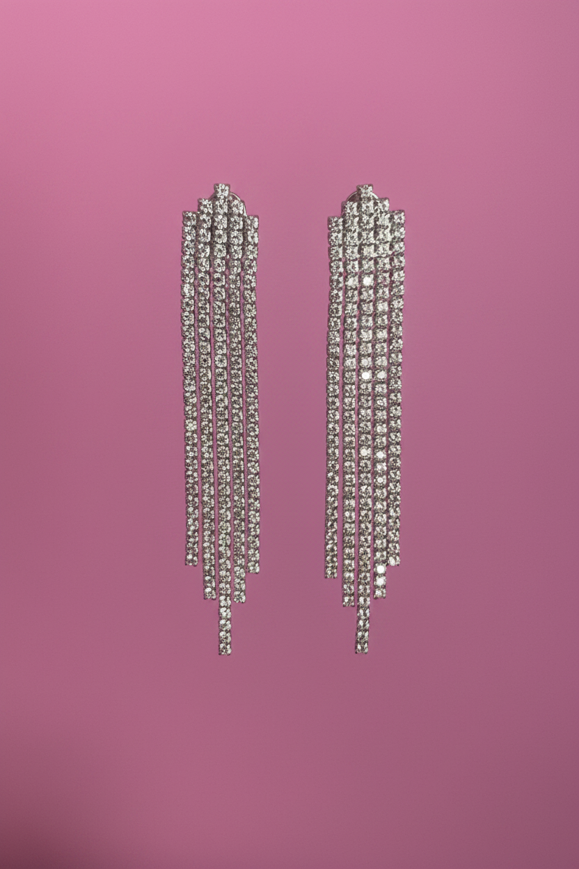 Orecchini TAKI - argento 925 rodio con pavézirconi