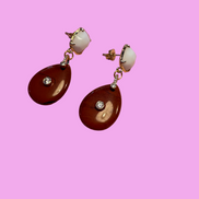Orecchini  -JAIPUR  corniola goccia e agata bianca argento 925 gold