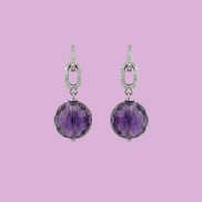 Orecchini  -  sfera ametista e argento 925