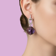 Orecchini  -  sfera ametista e argento 925