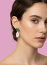 Orecchini  - JAIPUR - giada verde e argento 925 con grandi perle coltivate barocche