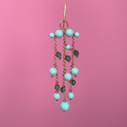 Chandelier - Orecchini con cascata di turchese e agata verde