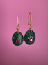 Orecchini  Collezione JAIPUR- giada verde e ruby incastonata