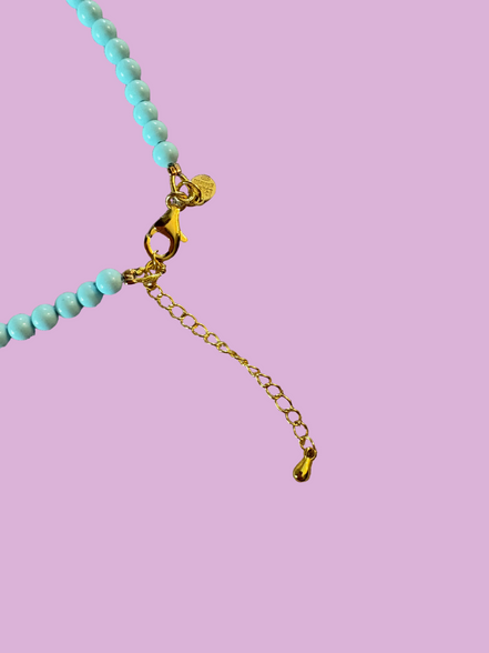 Collana POISSONS - turchese mm 4 - chiusura argento 925 -  pesciolini