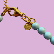 Collana POISSONS - turchese mm 4 - chiusura argento 925 -  pesciolini