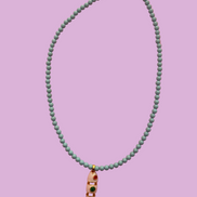 Collana POISSONS - turchese mm 4 - chiusura argento 925 -  pesciolino