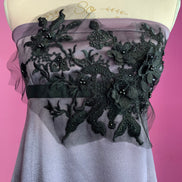 Jane Austen - Abito Bustier in raso lilla con decorazione ricamo