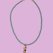 Collana POISSONS - turchese mm 4 - chiusura argento 925 -  pesciolino