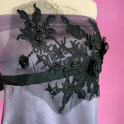 Jane Austen - Abito Bustier in raso lilla con decorazione ricamo