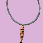 Collana POISSONS - turchese mm 4 - chiusura argento 925 -  pesciolino