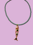 Collana POISSONS - turchese mm 4 - chiusura argento 925 -  pesciolino