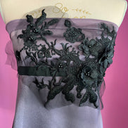 Jane Austen - Abito Bustier in raso lilla con decorazione ricamo