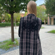 Deauville Gilet tartan nero e lilla