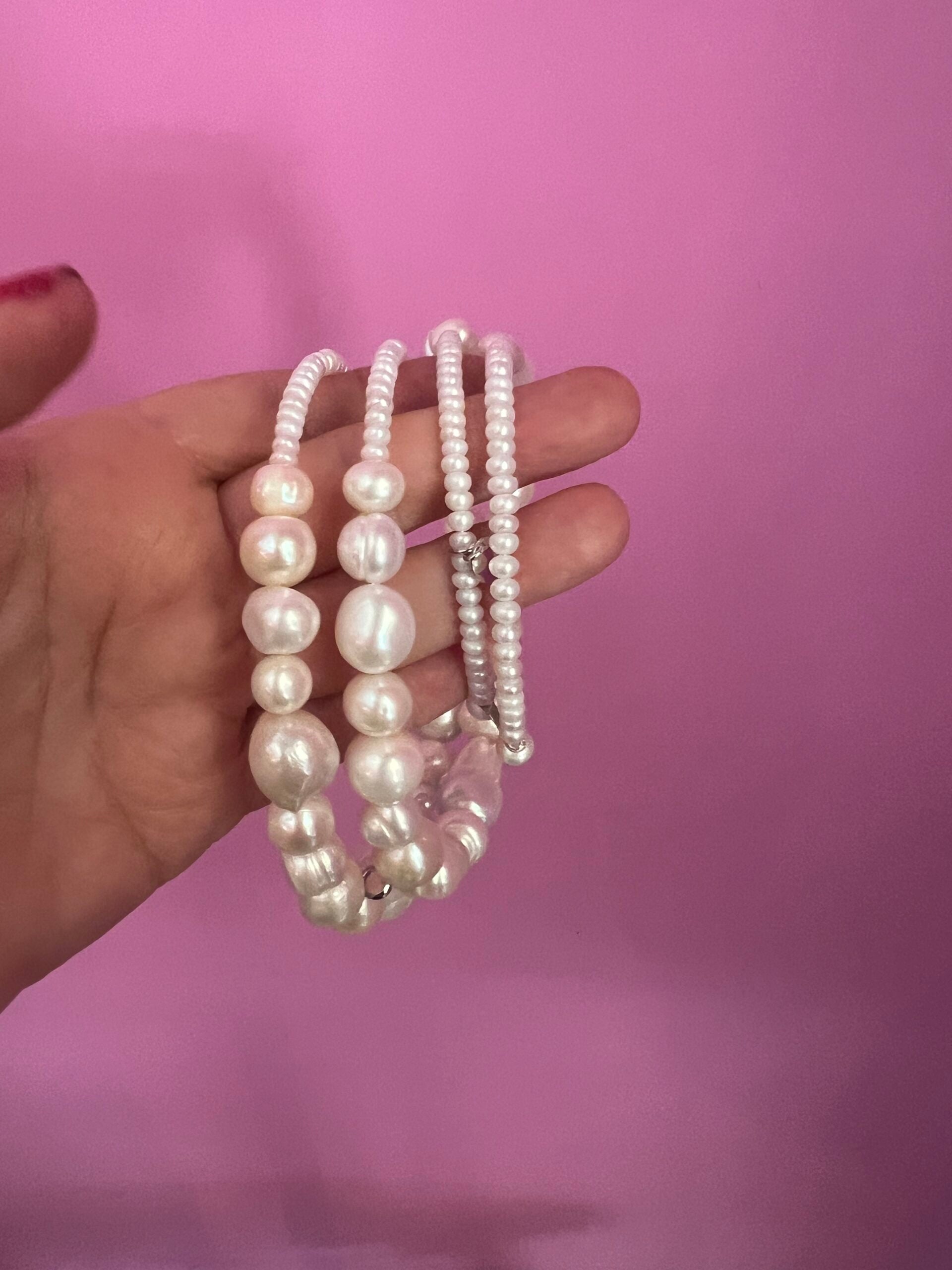 INCANTEVOLE -  Chocker  2 giri perle coltivate barocche