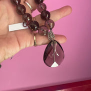 Collana con topazio fumè e pendente