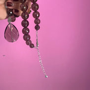 Collana con topazio fumè e pendente