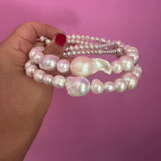 INCANTEVOLE -  Chocker  2 giri perle coltivate barocche