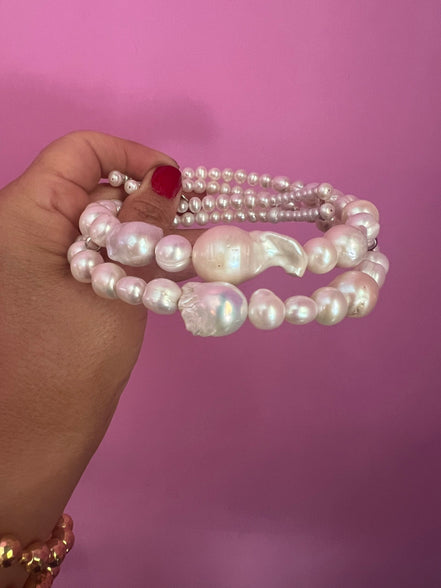 INCANTEVOLE -  Chocker  2 giri perle coltivate barocche