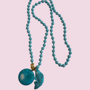 Collana OCEANO - sautoir Turchese mm8 chiusura gioiello argento