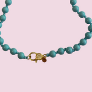 Collana OCEANO - sautoir Turchese mm8 chiusura gioiello argento