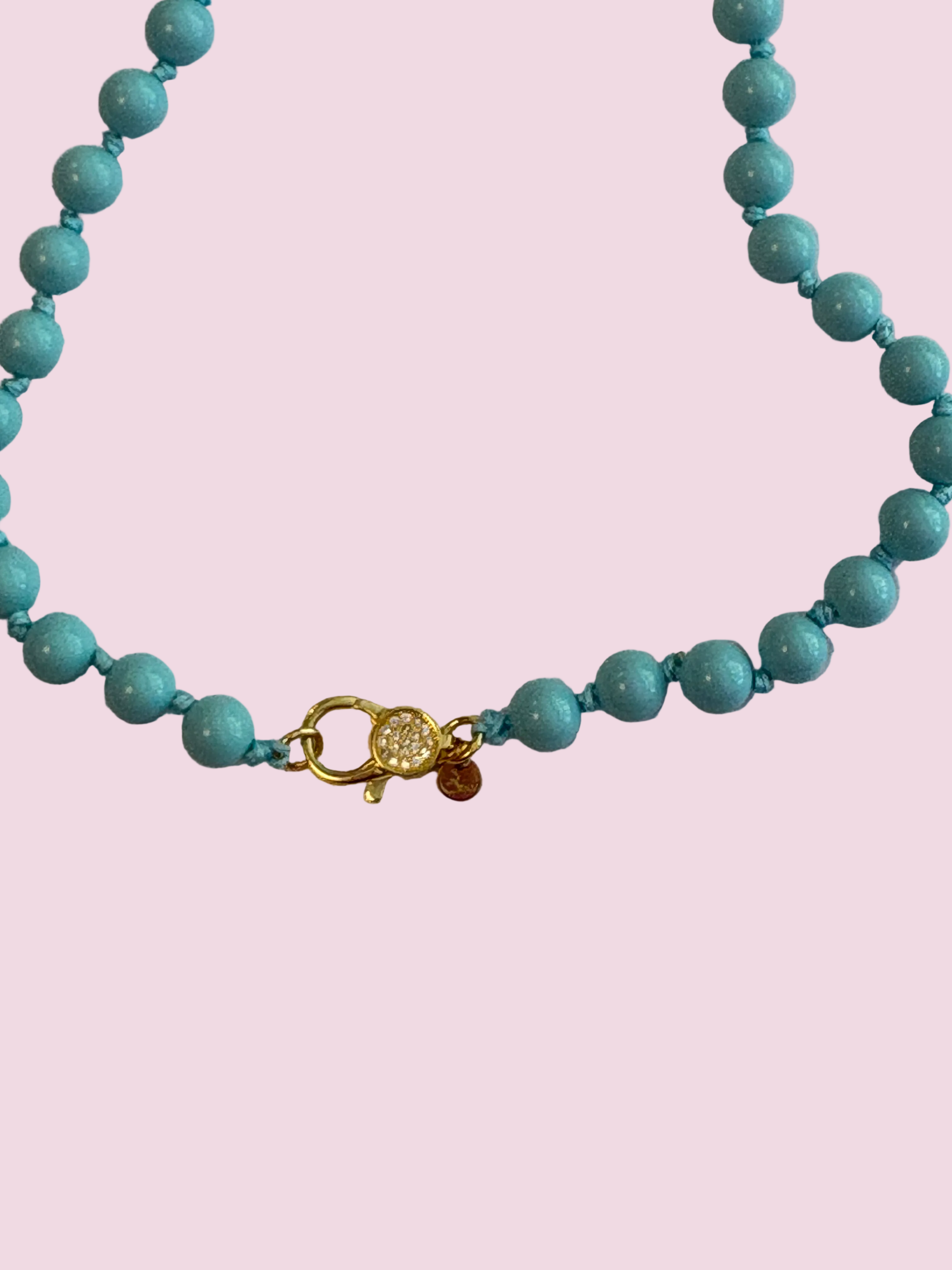 Collana OCEANO - sautoir Turchese mm8 chiusura gioiello argento