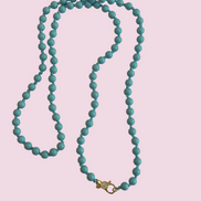 Collana OCEANO - sautoir Turchese mm8 chiusura gioiello argento