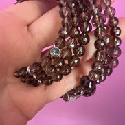 INCANTEVOLE -  Chocker  3 giri topazio fumé e argento 925