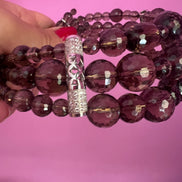 INCANTEVOLE -  Chocker  3 giri topazio fumé e argento 925