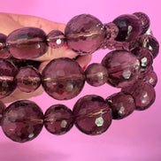 INCANTEVOLE -  Chocker  3 giri topazio fumé e argento 925