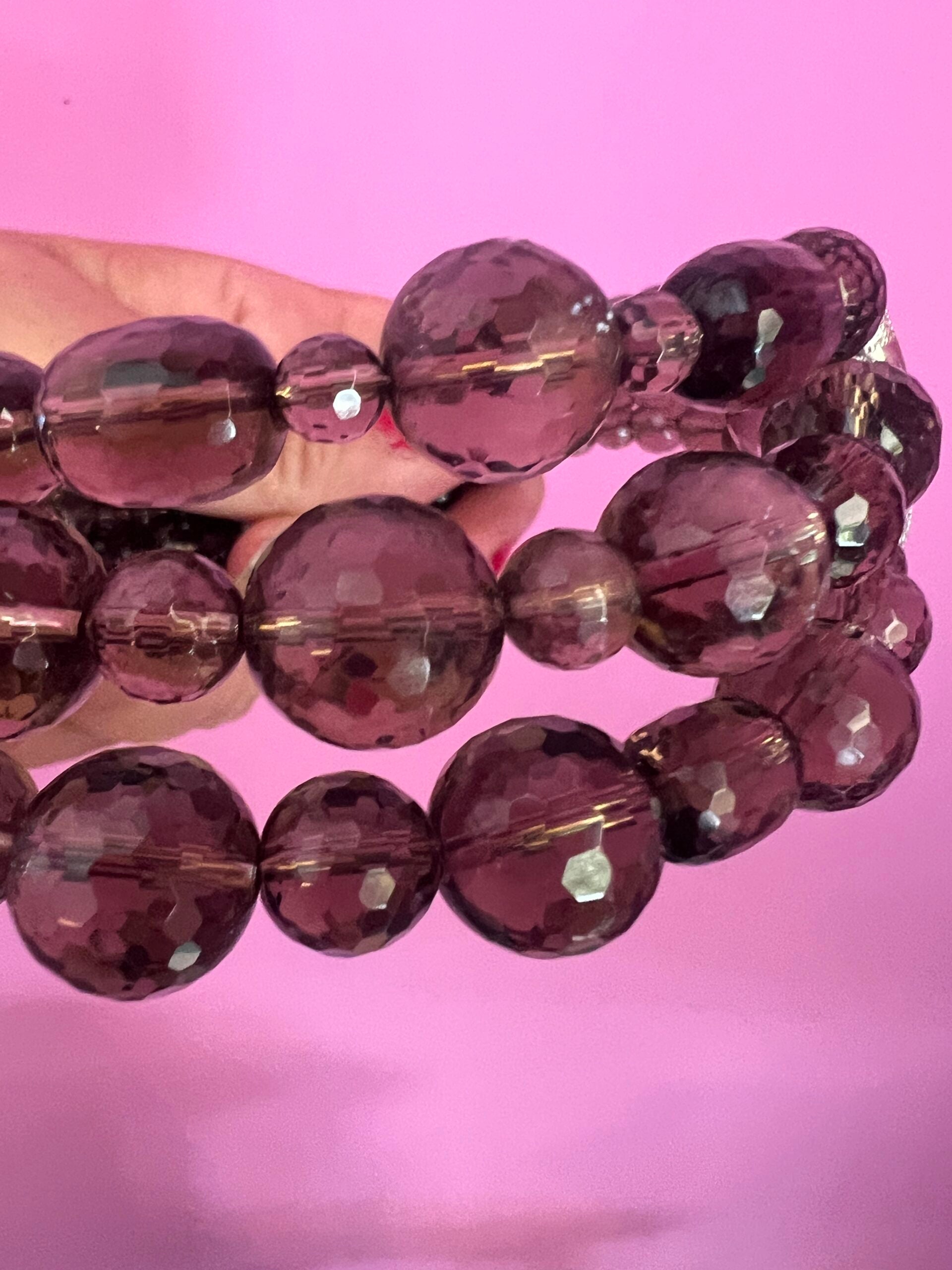INCANTEVOLE -  Chocker  3 giri topazio fumé e argento 925
