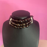 INCANTEVOLE -  Chocker  3 giri topazio fumé e argento 925