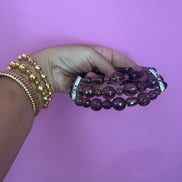 INCANTEVOLE -  Chocker  3 giri topazio fumé e argento 925